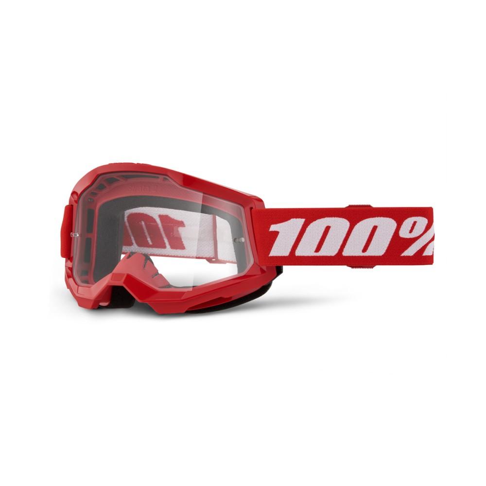 100% Strata2 JUNIOR Goggle Red - Clear Lens