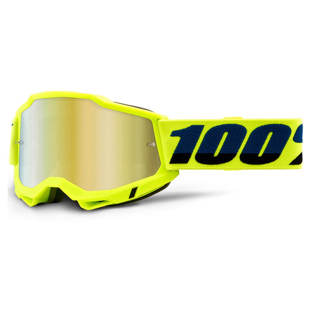 100% Accuri 2 Goggle Fluo Yellow Mirror Gold Lens