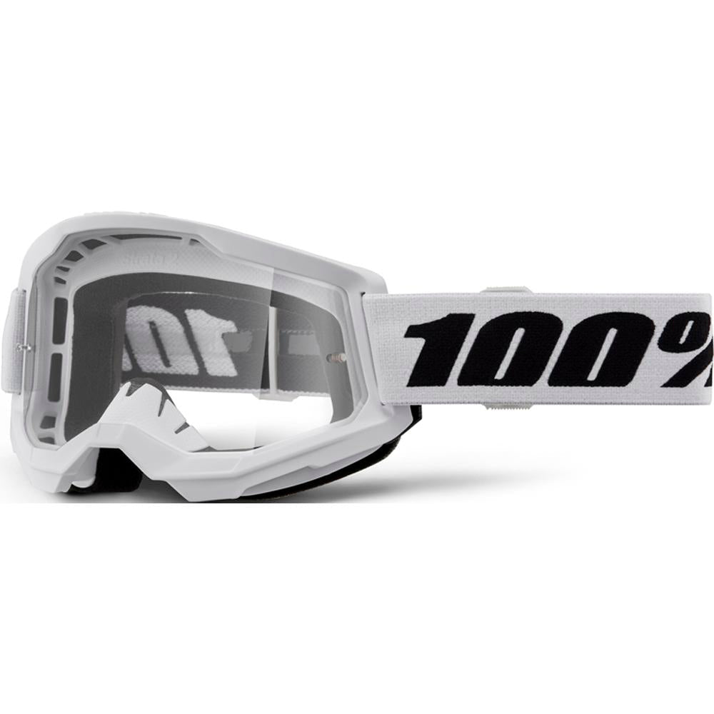 100% Strata2 Goggle White - Clear Lens