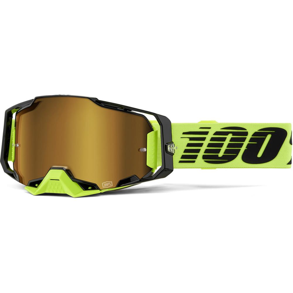 100% Armega Goggle Neon Yel-Mirror Gold Lens